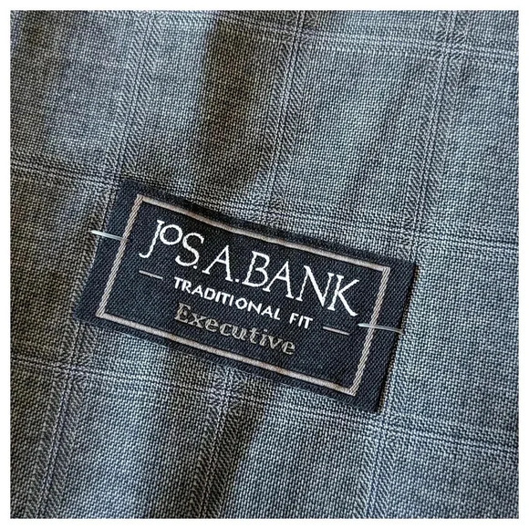 JOS A BANK NWT $299 Suit Jacket Size 42 R Executive Tailored Fit Grey Plaid - Picture 6 of 12